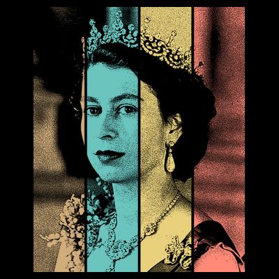 RIP Queen Elizabeth Vintage Color Block Pop Art T-Shirt