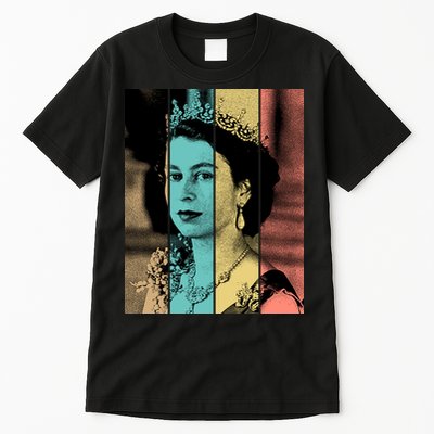 RIP Queen Elizabeth Vintage Color Block Pop Art Tall T-Shirt