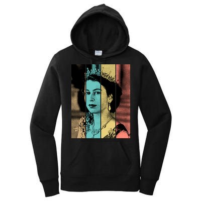 RIP Queen Elizabeth Vintage Color Block Pop Art Women's Pullover Hoodie