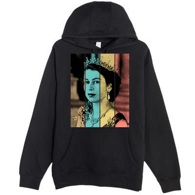 RIP Queen Elizabeth Vintage Color Block Pop Art Premium Pullover Hoodie