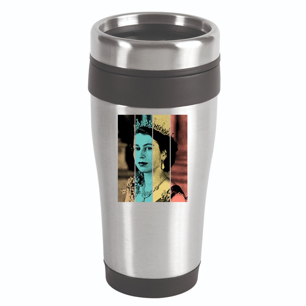 RIP Queen Elizabeth Vintage Color Block Pop Art 16oz Travel Tumbler