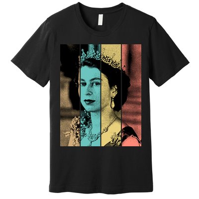 RIP Queen Elizabeth Vintage Color Block Pop Art Premium T-Shirt
