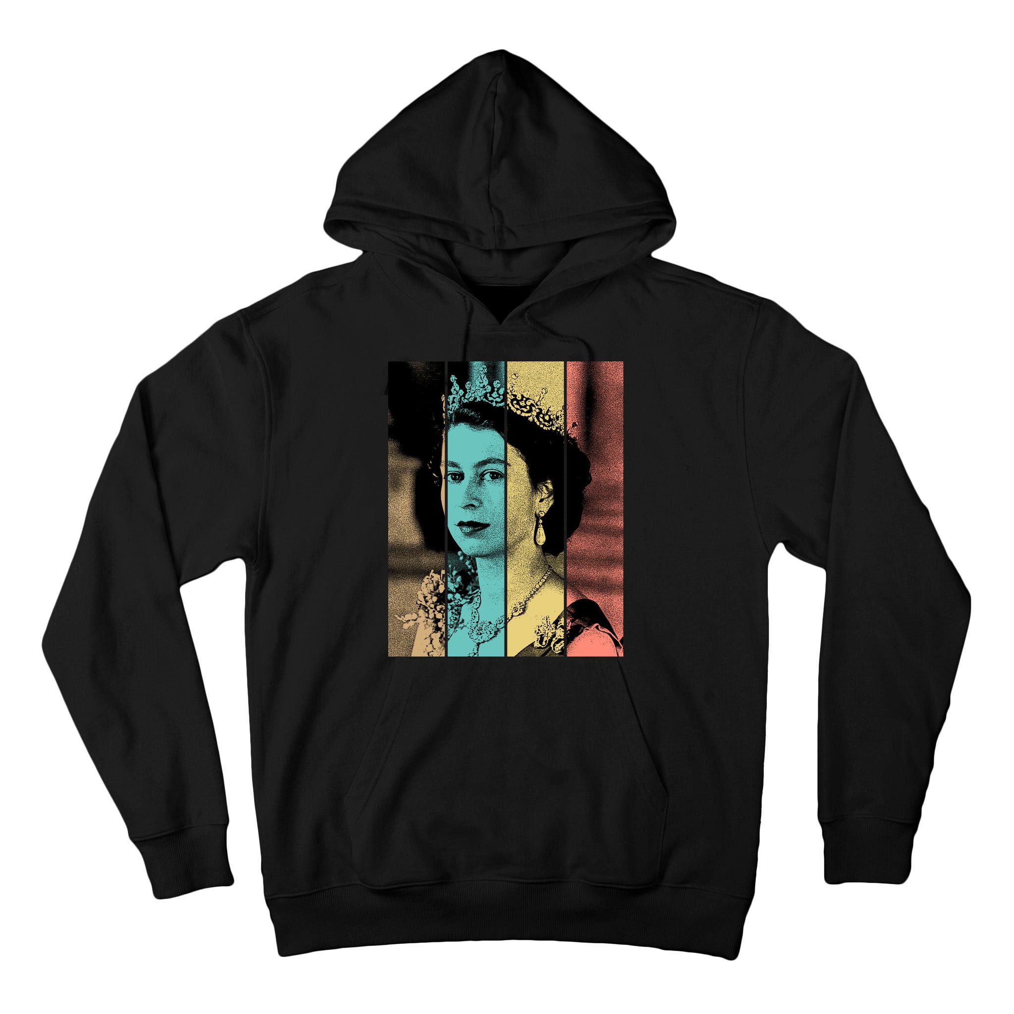 RIP Queen Elizabeth Vintage Color Block Pop Art Tall Hoodie