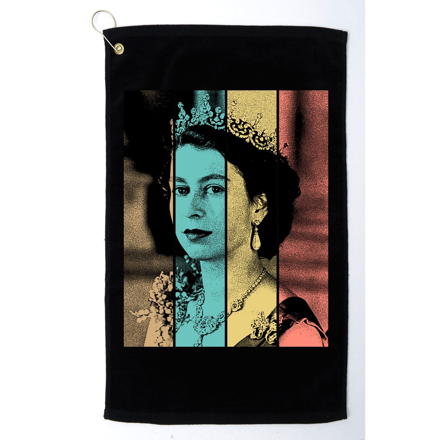 RIP Queen Elizabeth Vintage Color Block Pop Art Golf Towel