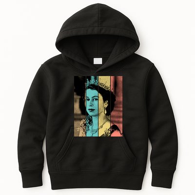 RIP Queen Elizabeth Vintage Color Block Pop Art Kids Hoodie