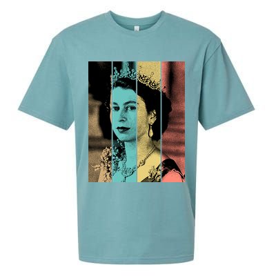 RIP Queen Elizabeth Vintage Color Block Pop Art Sueded Cloud Jersey T-Shirt