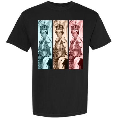 RIP Queen Elizabeth Vintage Retro Color Block Pop Art Garment-Dyed Heavyweight T-Shirt