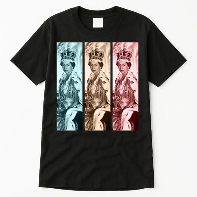 RIP Queen Elizabeth Vintage Retro Color Block Pop Art Tall T-Shirt