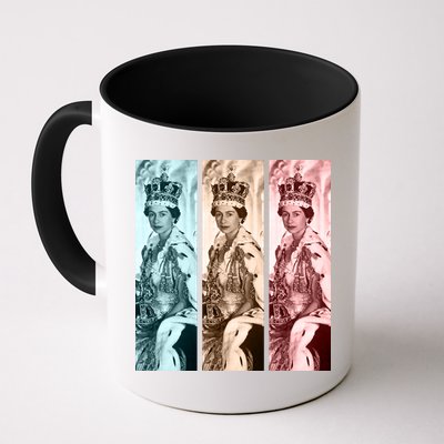 RIP Queen Elizabeth Vintage Retro Color Block Pop Art Mug