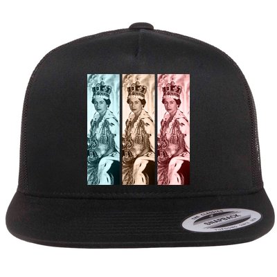 RIP Queen Elizabeth Vintage Retro Color Block Pop Art Flatbill Hat