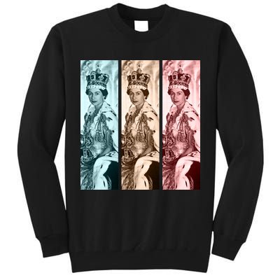 RIP Queen Elizabeth Vintage Retro Color Block Pop Art Tall Sweatshirt