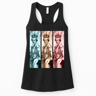 RIP Queen Elizabeth Vintage Retro Color Block Pop Art Womens Tank Top
