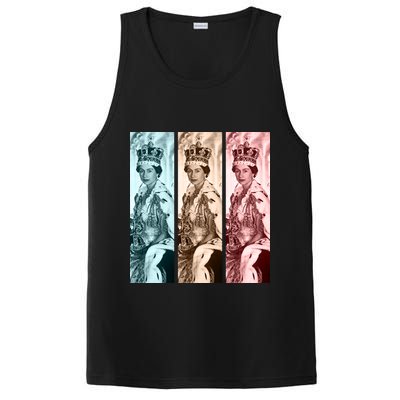 RIP Queen Elizabeth Vintage Retro Color Block Pop Art PosiCharge Competitor Tank