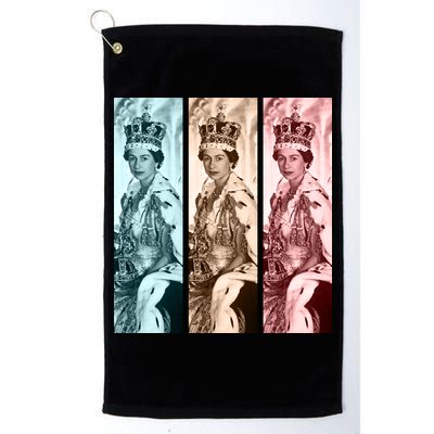 RIP Queen Elizabeth Vintage Retro Color Block Pop Art Golf Towel