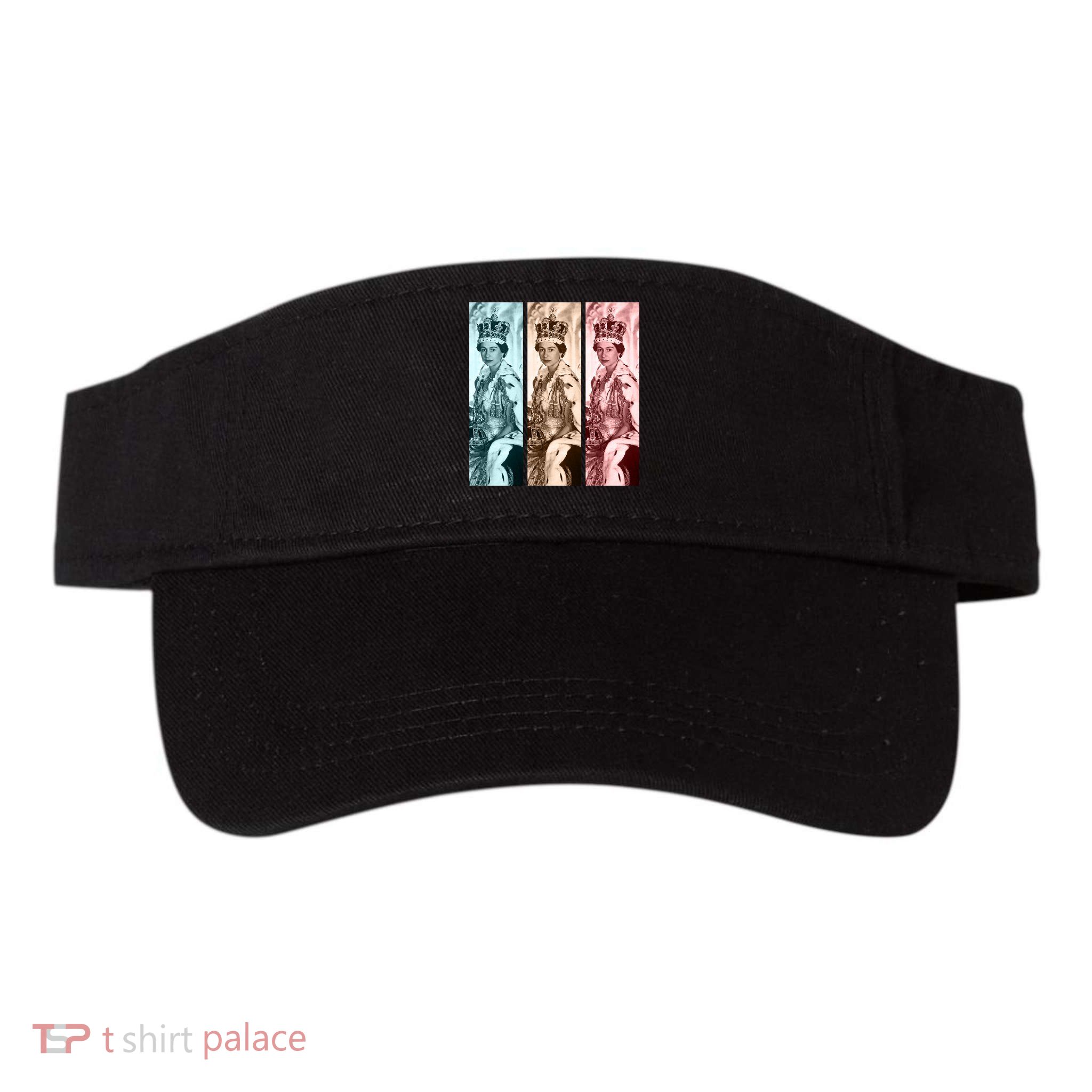 RIP Queen Elizabeth Vintage Retro Color Block Pop Art Visor