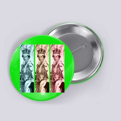 RIP Queen Elizabeth Vintage Retro Color Block Pop Art Button