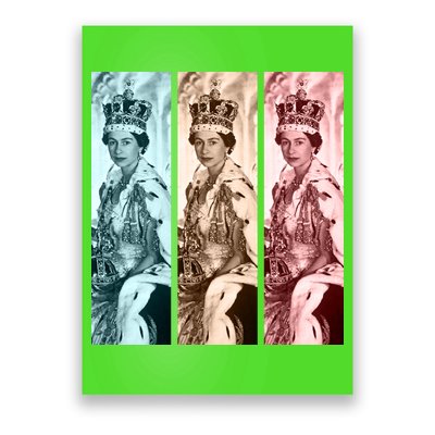 RIP Queen Elizabeth Vintage Retro Color Block Pop Art Poster