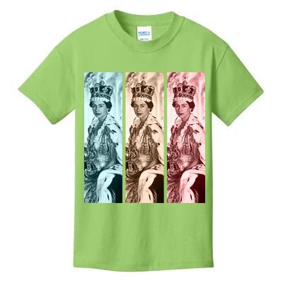 RIP Queen Elizabeth Vintage Retro Color Block Pop Art Kids T-Shirt