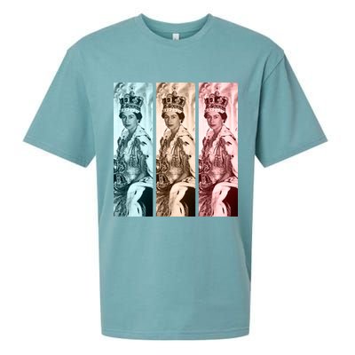 RIP Queen Elizabeth Vintage Retro Color Block Pop Art Sueded Cloud Jersey T-Shirt