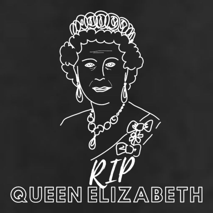 RIP Queen Elizabeth 7 Panel Mesh Trucker Snapback Hat