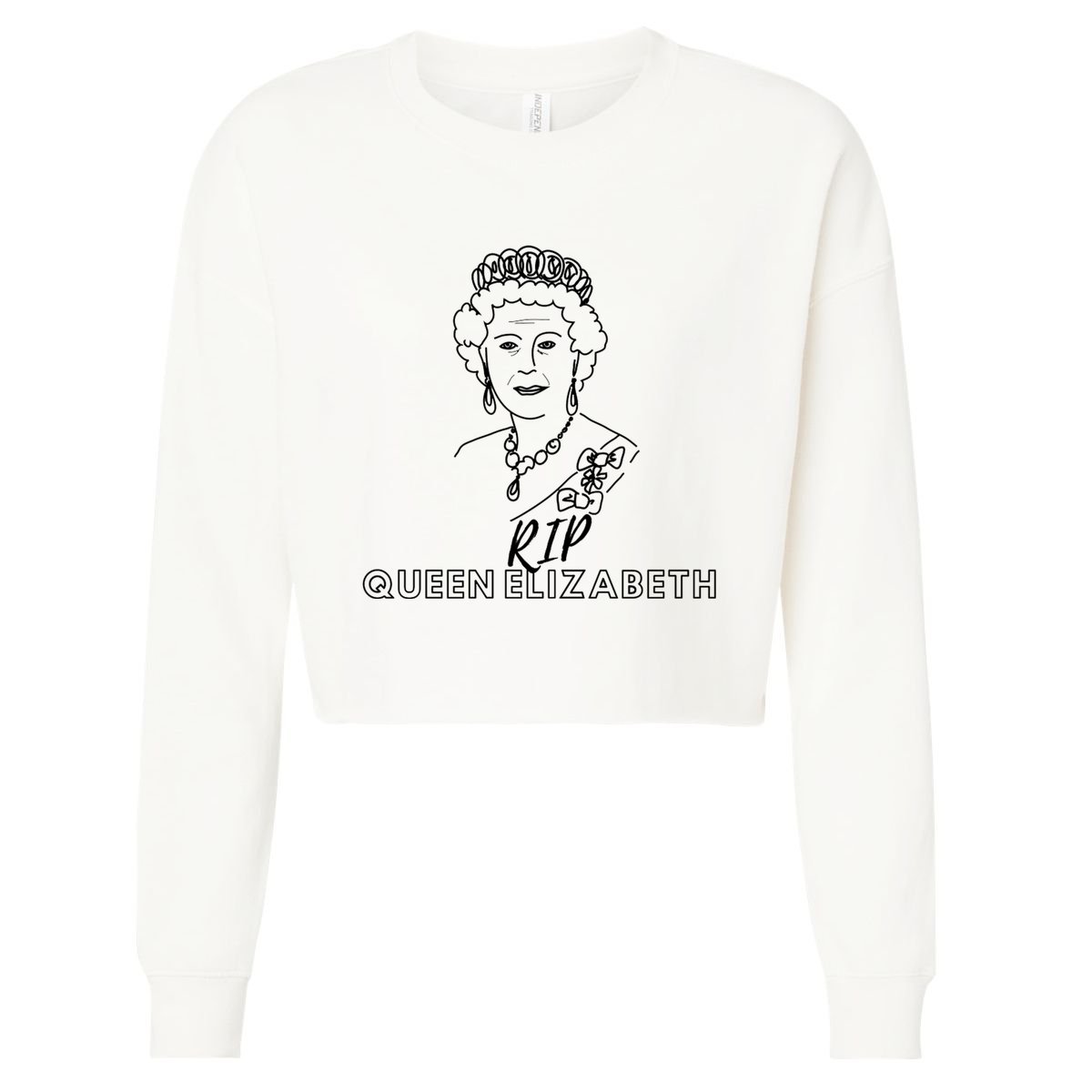 RIP Queen Elizabeth Cropped Pullover Crew