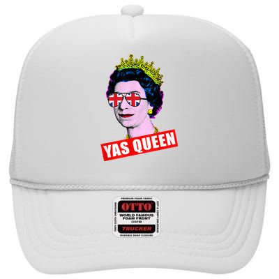 RIP Queen Elizabeth II 1926 2022 High Crown Mesh Back Trucker Hat