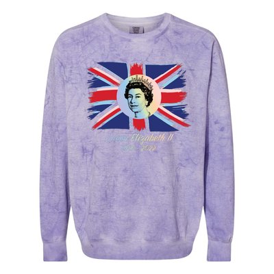 RIP Queen Elizabeth II Tribute UK Flag Colorful Colorblast Crewneck Sweatshirt