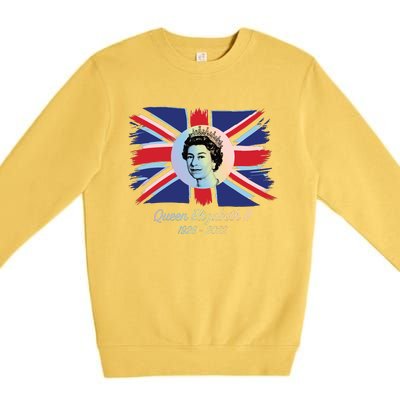 RIP Queen Elizabeth II Tribute UK Flag Colorful Premium Crewneck Sweatshirt