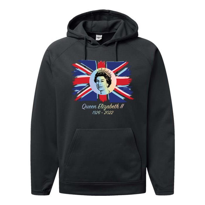 RIP Queen Elizabeth II Tribute UK Flag Colorful Performance Fleece Hoodie