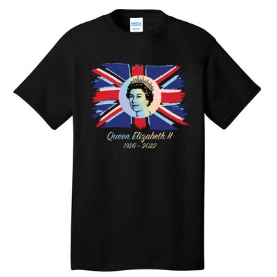 RIP Queen Elizabeth II Tribute UK Flag Colorful Tall T-Shirt