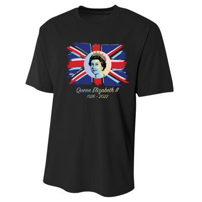 RIP Queen Elizabeth II Tribute UK Flag Colorful Performance Sprint T-Shirt