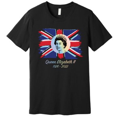 RIP Queen Elizabeth II Tribute UK Flag Colorful Premium T-Shirt