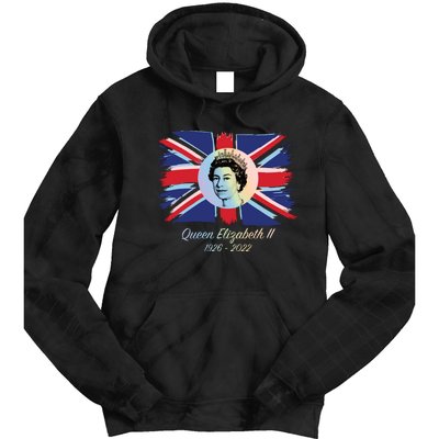 RIP Queen Elizabeth II Tribute UK Flag Colorful Tie Dye Hoodie