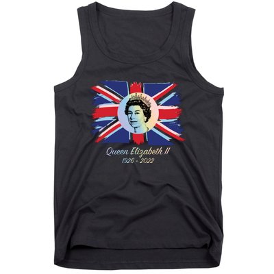 RIP Queen Elizabeth II Tribute UK Flag Colorful Tank Top