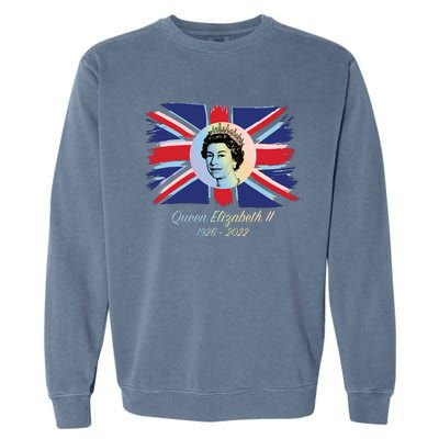 RIP Queen Elizabeth II Tribute UK Flag Colorful Garment-Dyed Sweatshirt