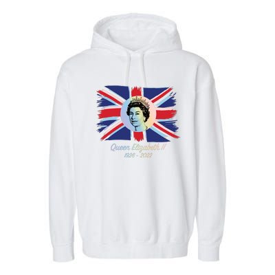 RIP Queen Elizabeth II Tribute UK Flag Colorful Garment-Dyed Fleece Hoodie