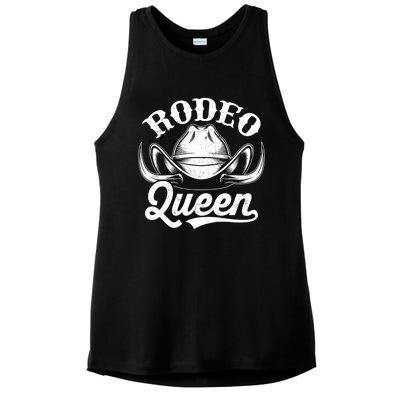 Rodeo Queen Funny Cow Cow Rodeo Horse Lover Gift Ladies PosiCharge Tri-Blend Wicking Tank