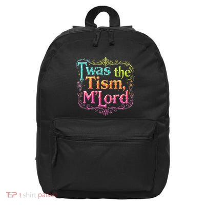 Retro Quirky Frog Twas The Tism M’Lord Humor Lovers 16 in Basic Backpack