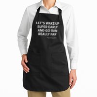 Running Quotes For Distance Runners Running Team Ironic Full-Length Apron With Pockets