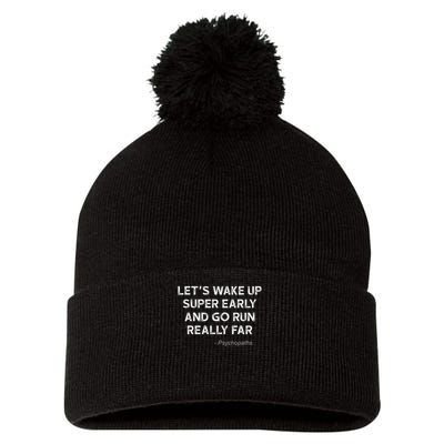Running Quotes For Distance Runners Running Team Ironic Pom Pom 12in Knit Beanie