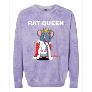 Rat Queen Girl Rat Women Rat Colorblast Crewneck Sweatshirt