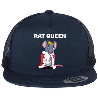 Rat Queen Girl Rat Women Rat Flat Bill Trucker Hat