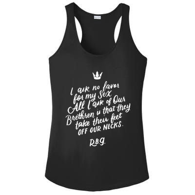 Rbg Quote I Ask No Favor For My Sex Feminist Gift Ladies PosiCharge Competitor Racerback Tank