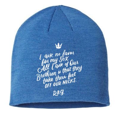 Rbg Quote I Ask No Favor For My Sex Feminist Gift Sustainable Beanie