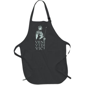 Roman Quotes Julius Caesar Figure Veni Vidi Vici Full-Length Apron With Pockets