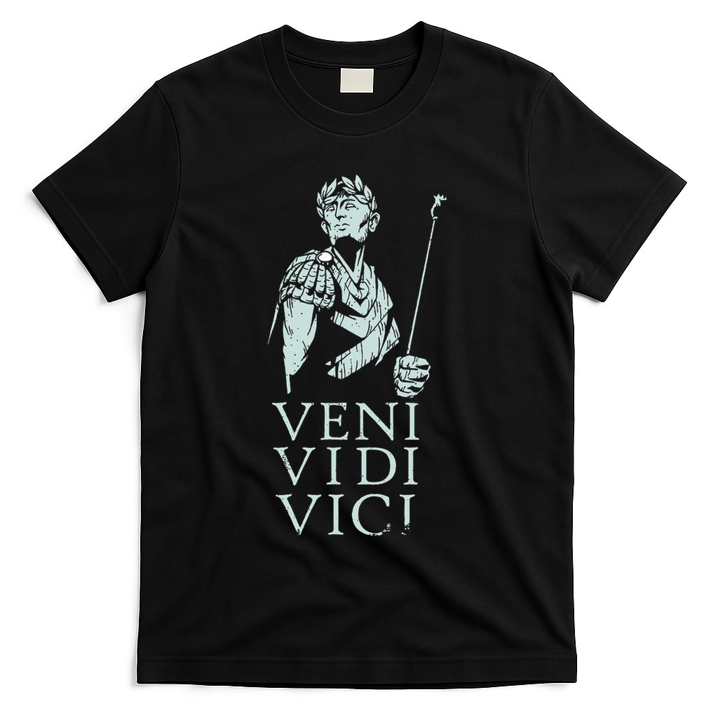 Roman Quotes Julius Caesar Figure Veni Vidi Vici T-Shirt