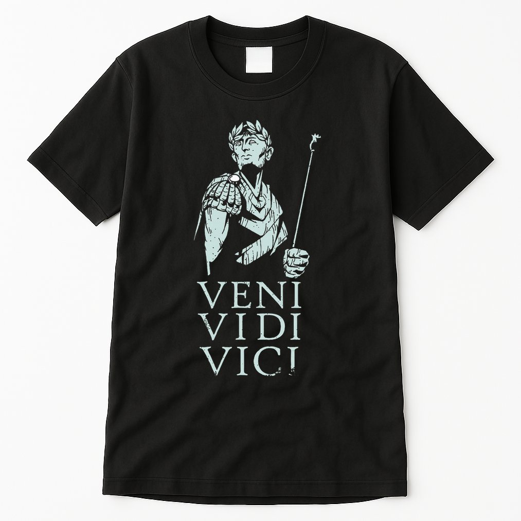 Roman Quotes Julius Caesar Figure Veni Vidi Vici Tall T-Shirt
