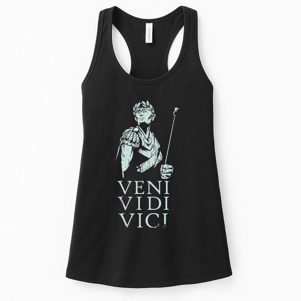 Roman Quotes Julius Caesar Figure Veni Vidi Vici Womens Tank Top