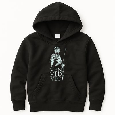 Roman Quotes Julius Caesar Figure Veni Vidi Vici Kids Hoodie