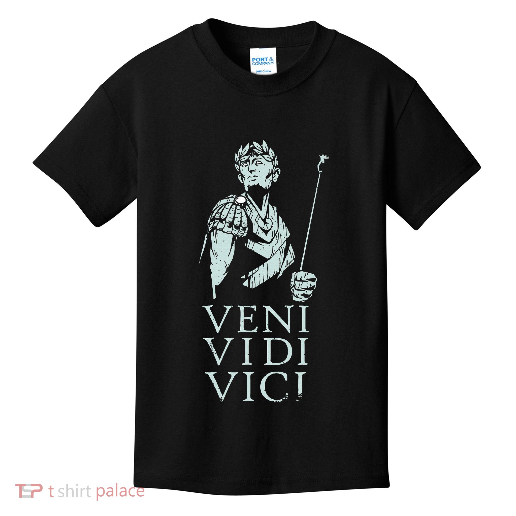 Roman Quotes Julius Caesar Figure Veni Vidi Vici Kids T-Shirt
